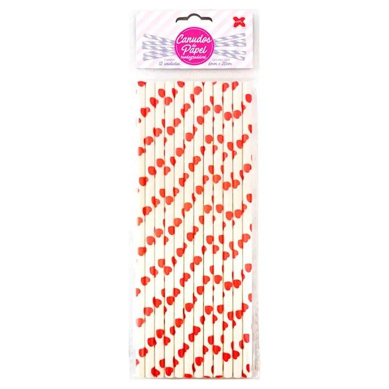 CANUDO DE PAPELÃO - BRANCO COM CORAÇÃO (C/12)
