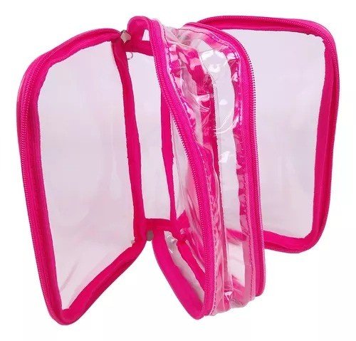 ESTOJO BOX TRANSPARENTE ROSA