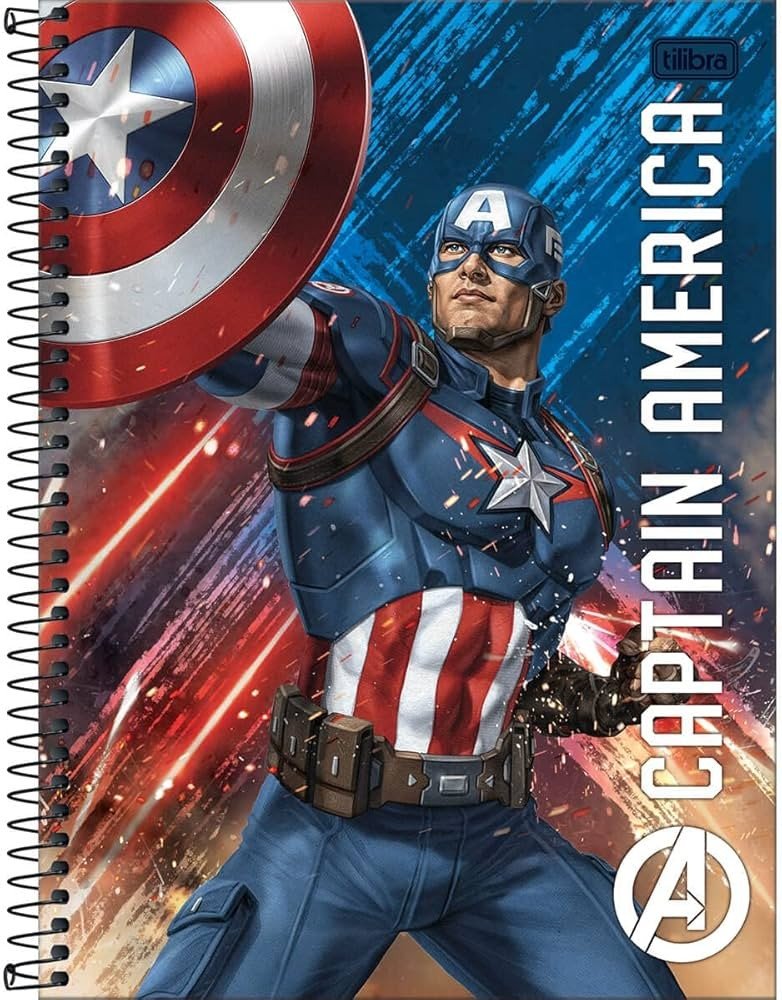 CADERNO AVENGERS CAPTAIN AMERICA - 160 FOLHAS