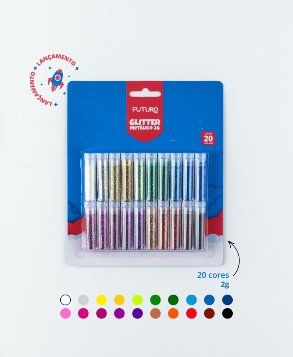 GLITTER METÁLICO - 2G (C/20)