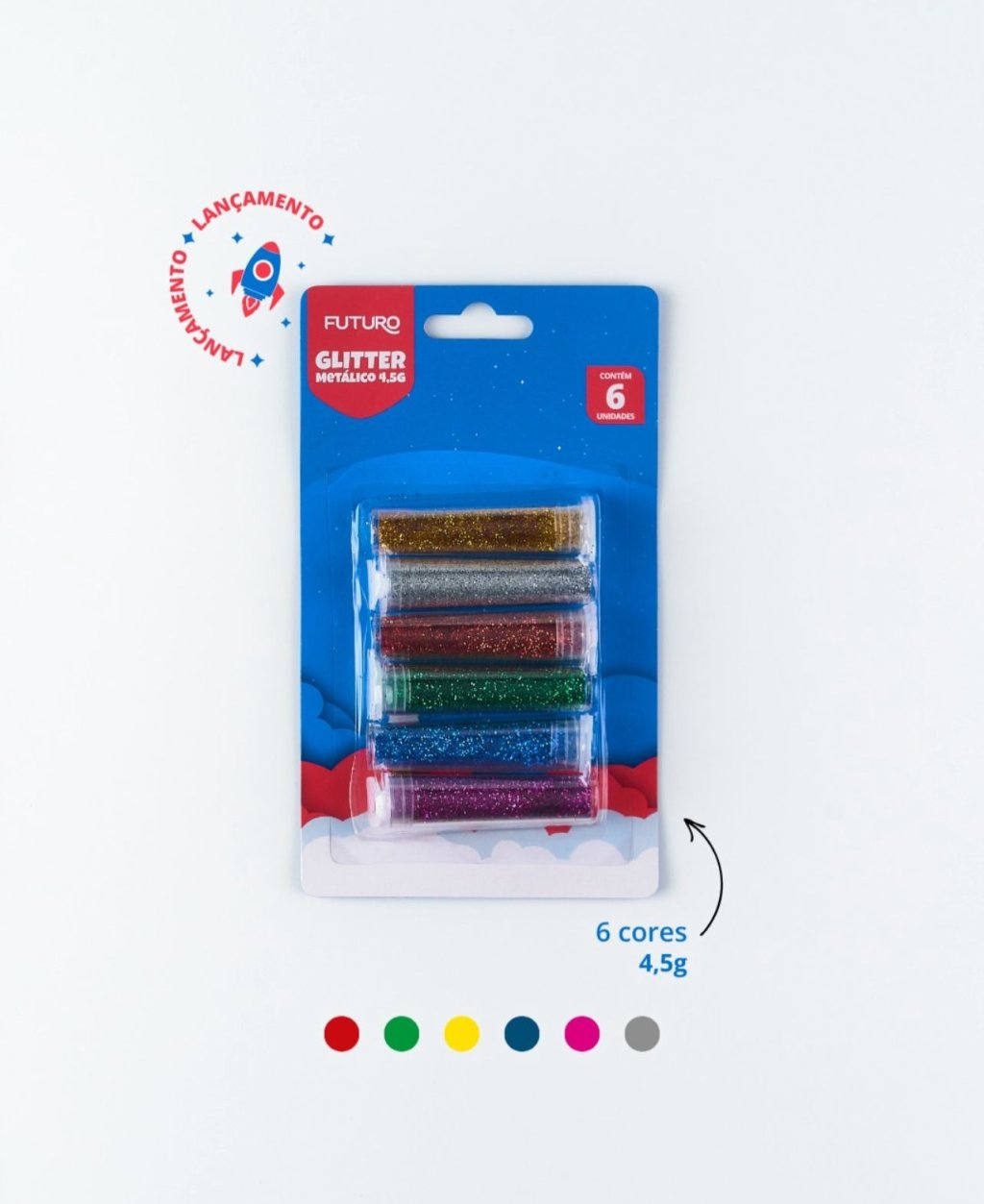 GLITTER METÁLICO - 4,5G (C/6)