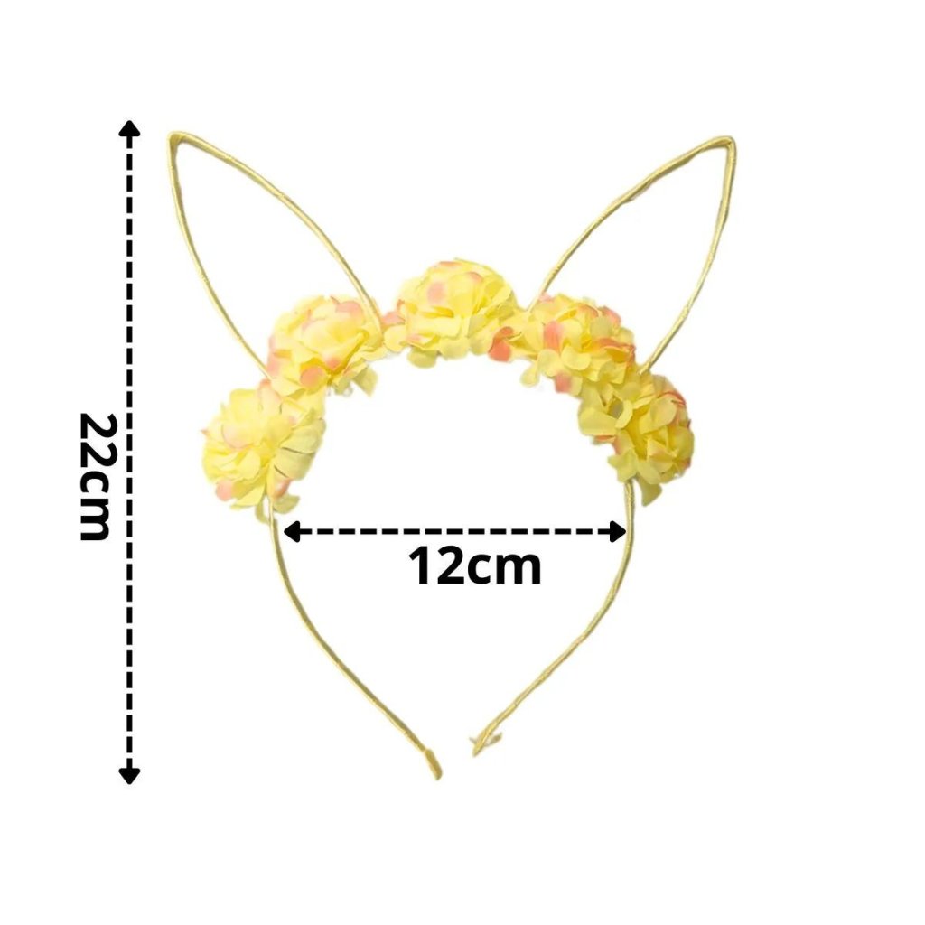 TIARA COELHA  FLOR AMARELA 