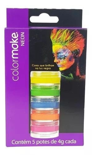 TINTA FACIAL CREMOSA NEON C/5 CORES