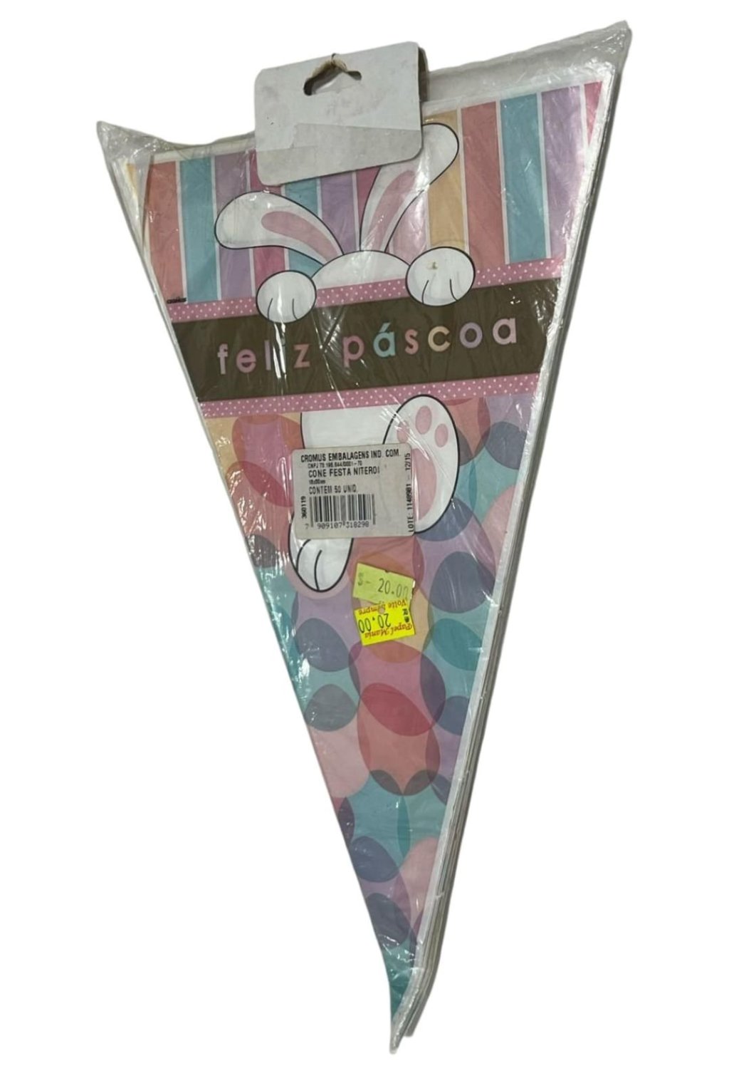 SACOS CONE PÁSCOA C/50 UN