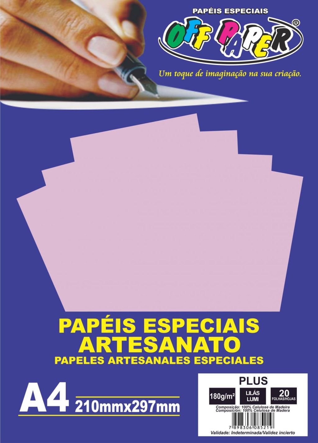 PAPEL COLOR PLUS LILÁS LUMI 180G C/ 20 FOLHAS OFF PAPER