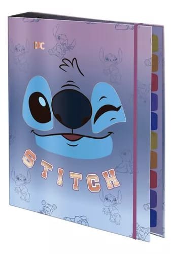 CADERNO ARGOLADO STITCH PEQ - 48 FOLHAS
