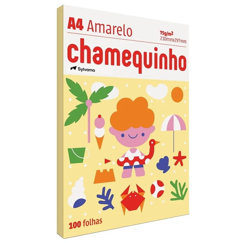 SULFITE CHAMEQUINHO AMARELO C/100 FOLHAS