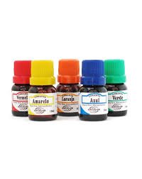 CORANTE ALIMENTÍCIO - VERDE, AZUL, AMARELO, VERMELHO E ROSA