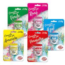 CORANTE ALIMENTÍCIO EM PÓ - 5G (LARANJA, VERMELHO, VERDE, AZUL, AMARELO E ROSA)