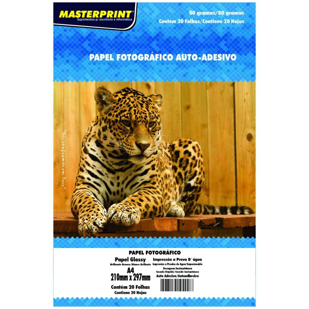 PAPEL FOTOGRÁFICO AUTO-ADESIVO - 20 FOLHAS (80G)