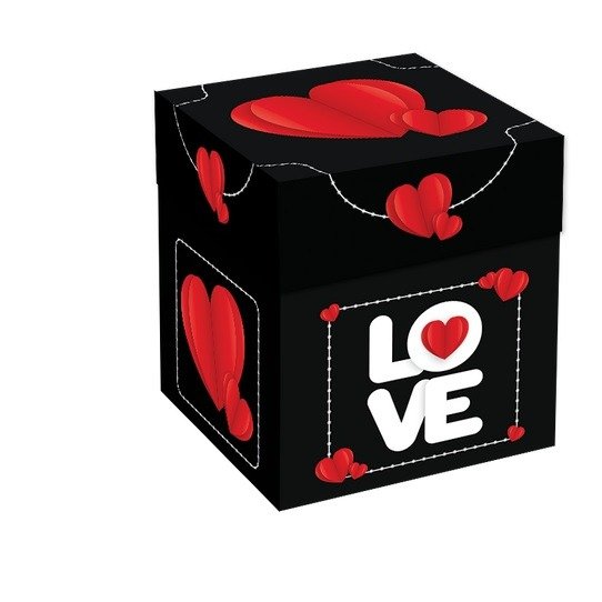 CAIXA DE PRESENTE QUADRADA LOVE M (14,5X14,5X15,5CM)