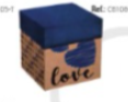 CAIXA DE PRESENTE QUADRADA LOVE KRAFT AZUL M (14,5X14,5X15,5CM)