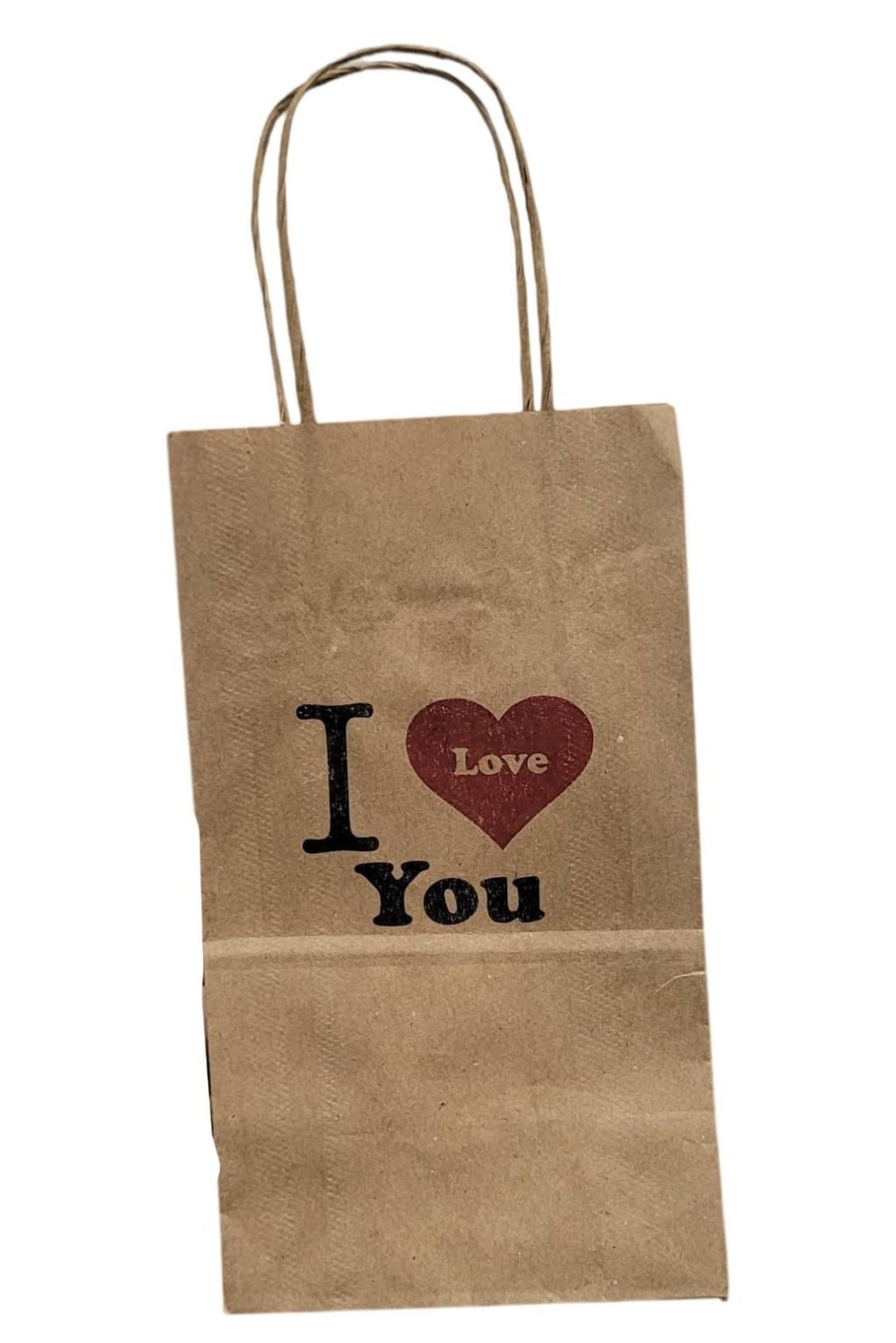 SACOLA KRAFT - (I LOVE YOU) 21x8,5x12