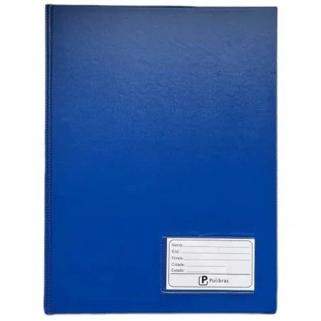 PASTA CATALOGO PVC COM VISOR AZUL - 10 ENVELOPES -(5x245x335mm)