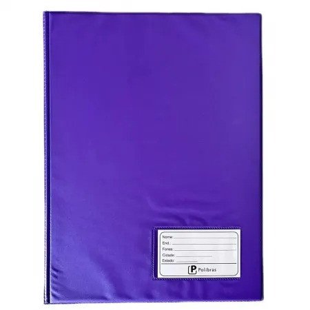 PASTA CATALOGO PVC COM VISOR LILAS - 50 ENVELOPES -(8x245x335mm)