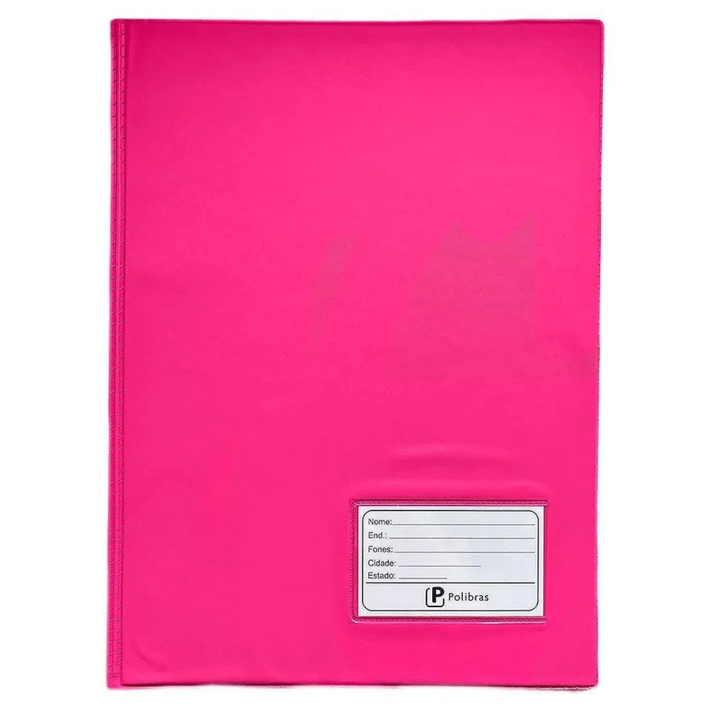 PASTA CATALOGO PVC COM VISOR ROSA - 10 ENVELOPES -(5x245x335mm)