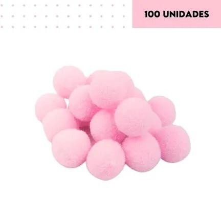 POMPOM 14 MM COM 100 UNIDADES ROSA CLARO 