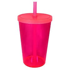 COPO FEST C/TAMPA E CANUDO 400ML ROSA PINK 