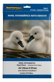 PAPEL FOTOGRAFICO AUTO ADESIVO - 50 FOLHAS (80G)