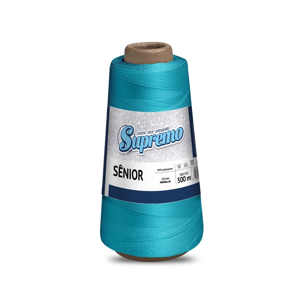 LINHA CROCHÊ SÊNIOR 500M (100% POLIPROPILENO) - AZUL TURQUESA 