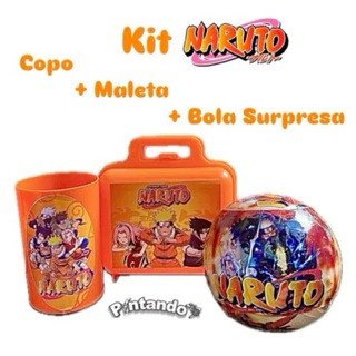 KIT MALETA + COPO + BOLA SURPRESA -  NARUTO 