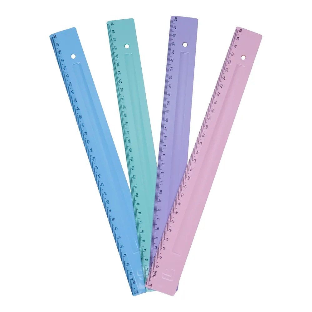 RÉGUA POLIBRAS TOM PASTEL - 30 CM 