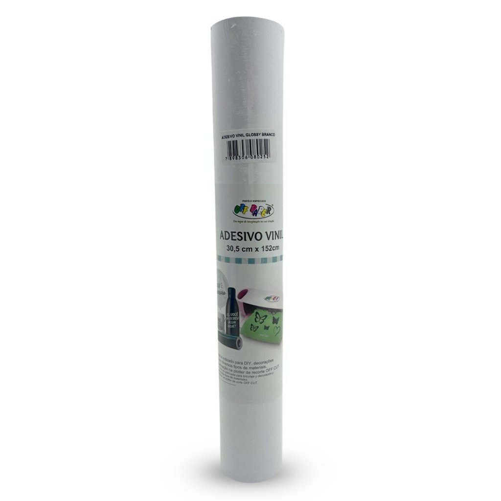 ADESIVO VINIL GLOSSY BRANCO - 30,5X152CM