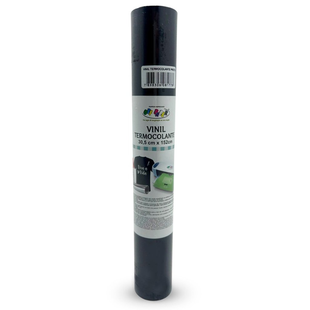 VINIL TERMOCOLANTE PRETO - 30,5X152CM