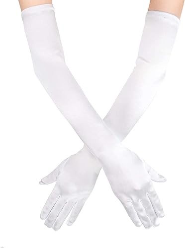 LUVA CETIM GRANDE 44 CM BRANCA