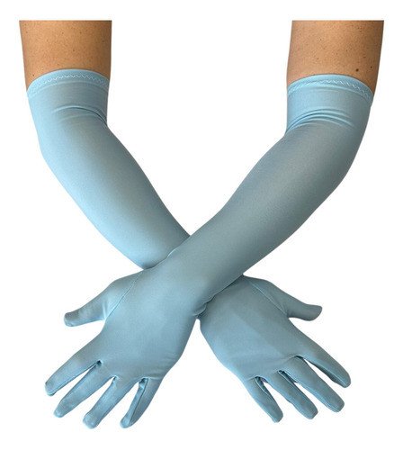 LUVA CETIM GRANDE 44 CM AZUL CLARO