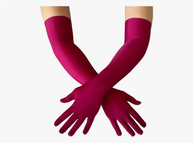 LUVA CETIM GRANDE 44 CM ROSA