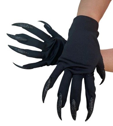LUVA COM UNHAS HALLOWEEN PRETA