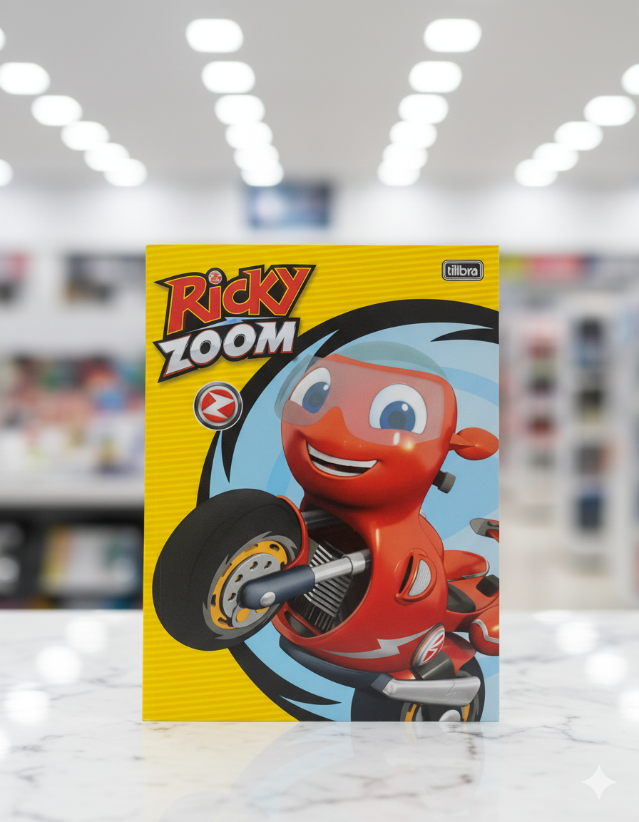 CADERNO BROCHURA GRANDE RICKY ZOOM - 80 FOLHAS