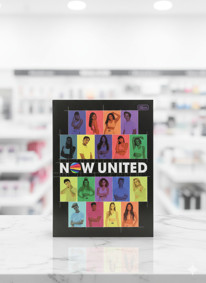 CADERNO BROCHURA GRANDE NOW UNITED - 80 FOLHAS