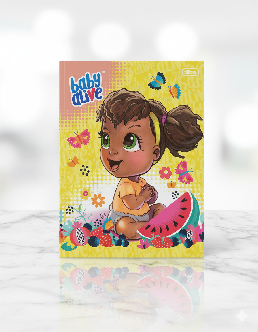 CADERNO BROCHURA GRANDE BABY ALIVE - 80 FOLHAS