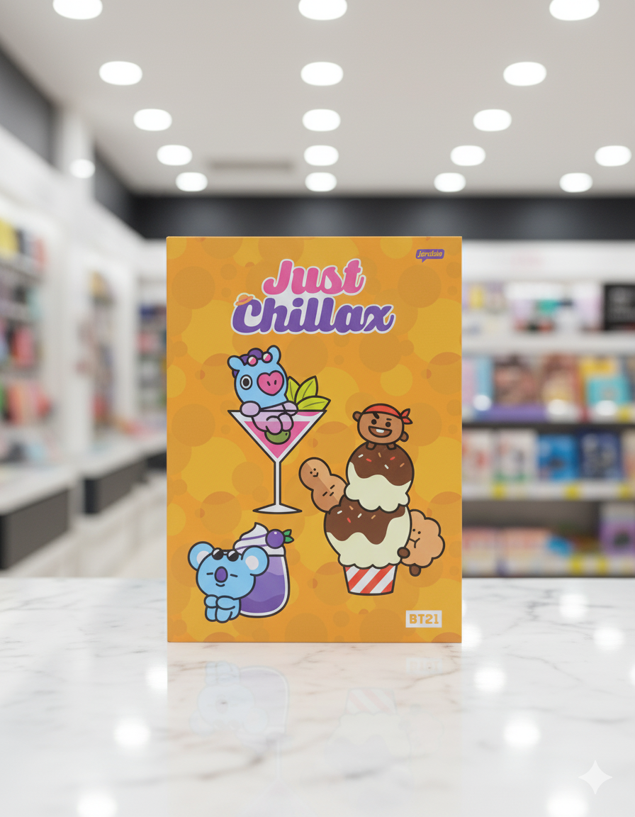 CADERNO BROCHURA GRANDE BT21 - 80 FOLHAS