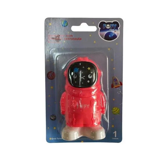 APONTADOR COM BORRACHA ASTRONAUTA VERMELHO