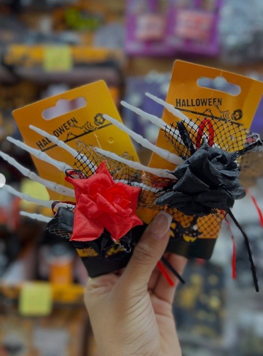 APLIQUE CABELO ESQUELETO HALLOWEEN