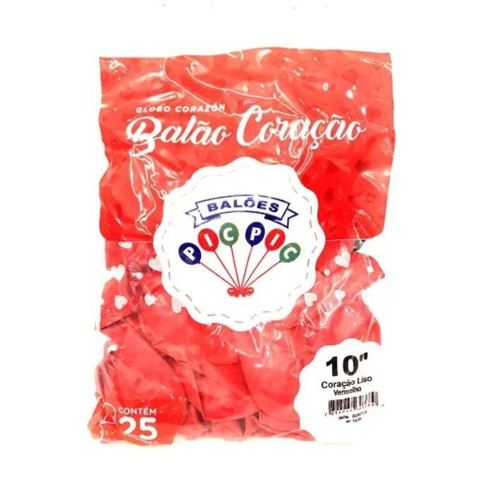 BEXIGA DE CORAÇÃO N 10 COM 25 UNID 