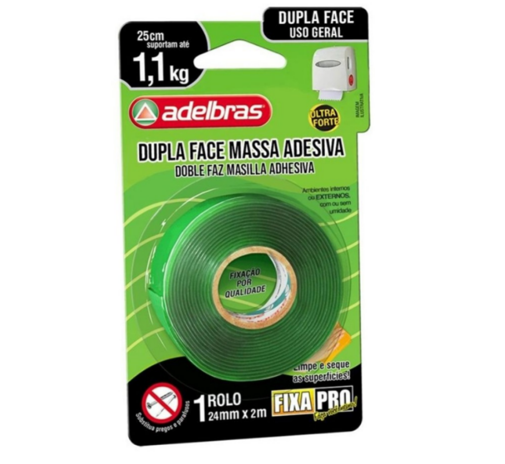 FITA DUPLA FACE SILICONE 1,1KG 24mmX2m