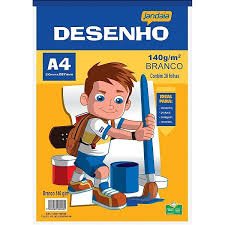 BLOCO DE DESENHO A4 140 G BRANCO  C/20 FLS 