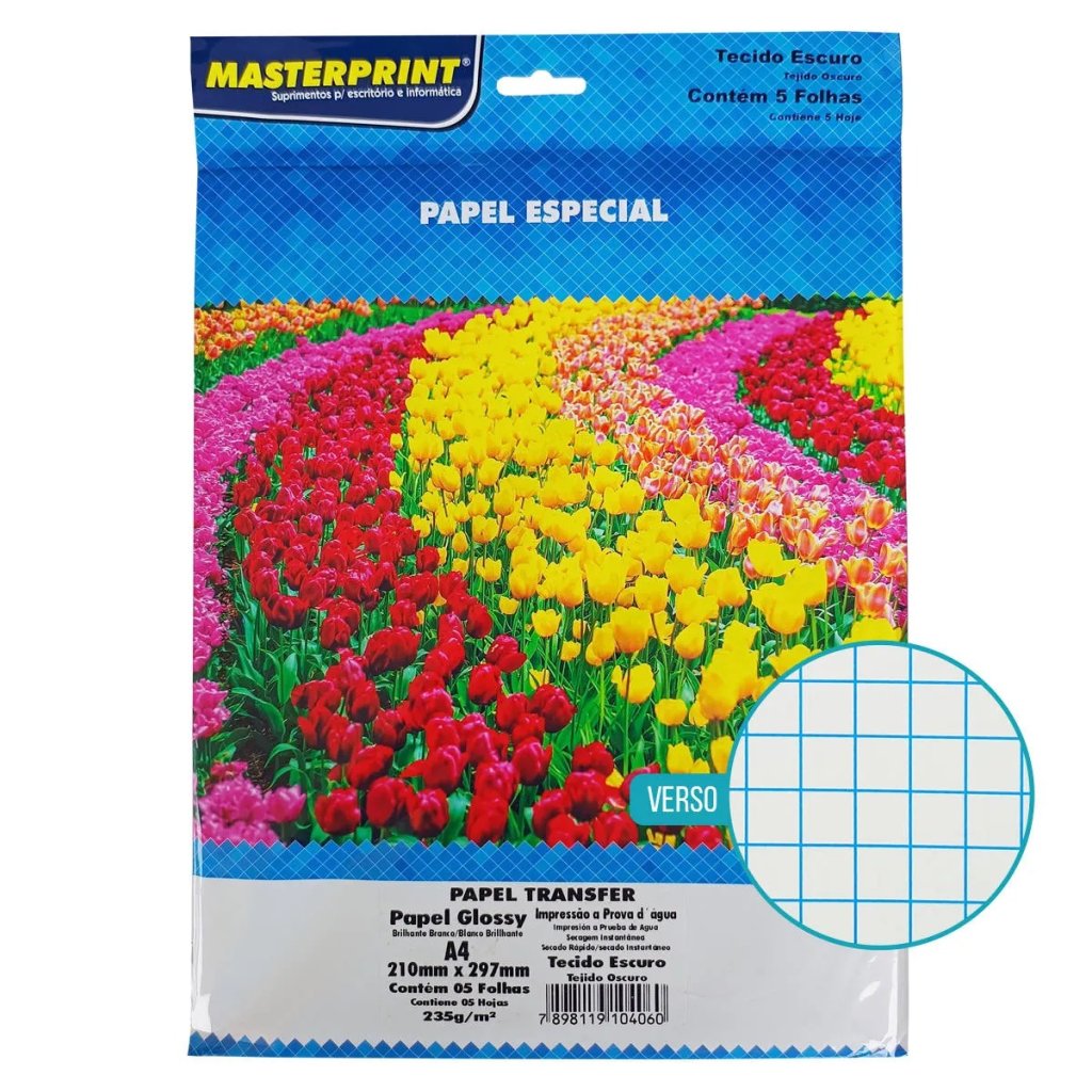 PAPEL TRANSFER PARA TECIDO ESCURO C/5 FOLHAS