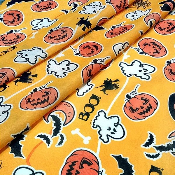 TNT DECORADO 1,4X1 MTRS HALLOWEEN AMARELO