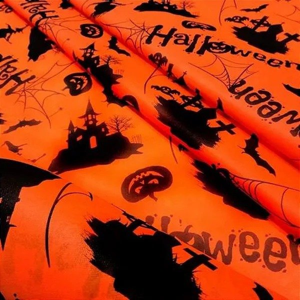 TNT DECORADO 1,4X1 MTRS HALLOWEEN LARANJA
