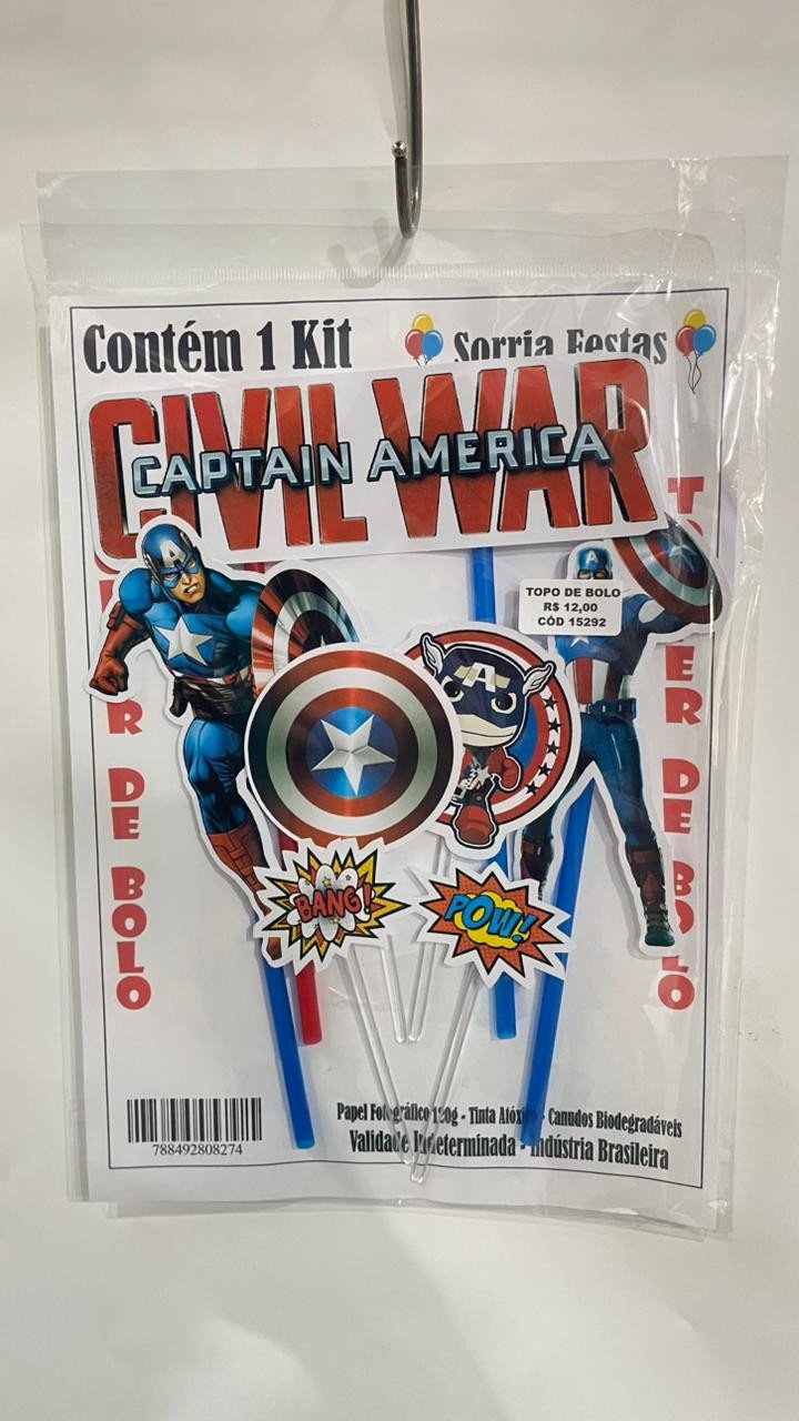 TOPO DE BOLO - CAPITÃO AMÉRICA