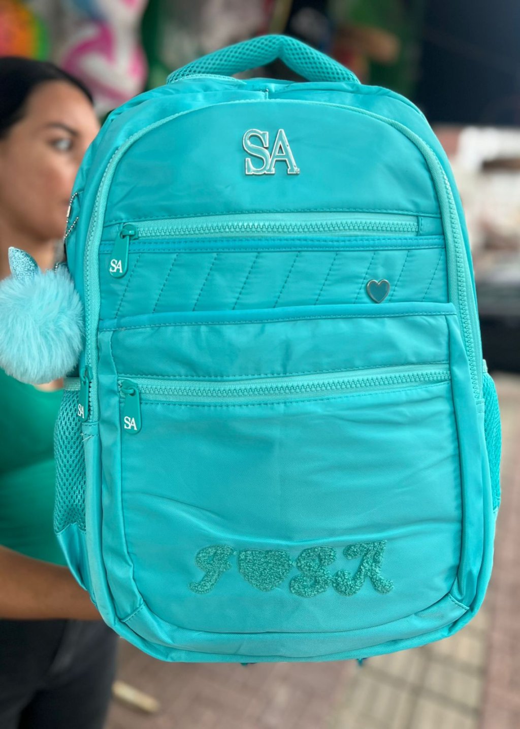 MOCHILA COSTAS SAFIRA VERDE TIFFANY