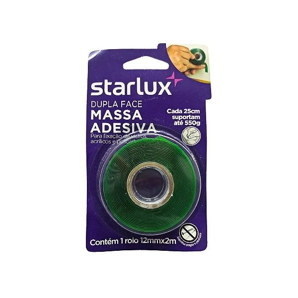 FITA DUPLA FACE MASSA ADESIVA - 12MMx2M