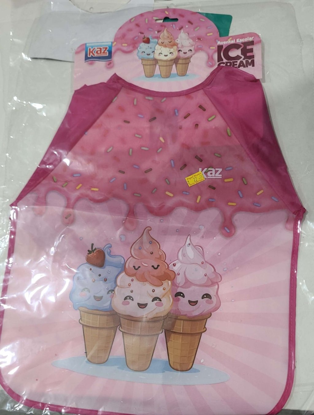 AVENTAL INFANTIL C/MANGA ICE CREAM KAZ