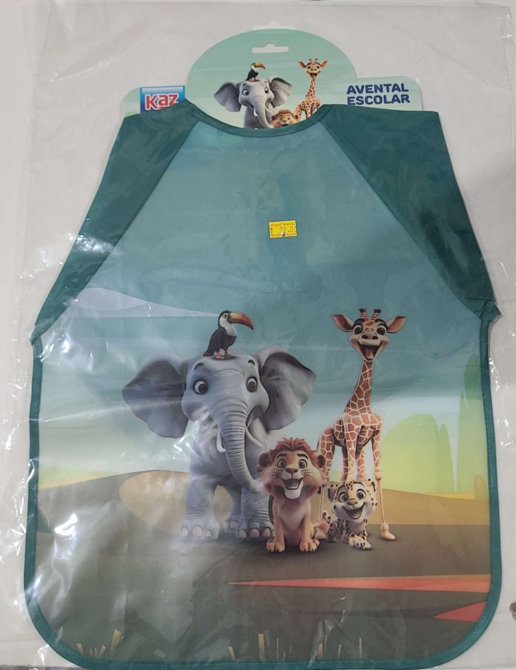 AVENTAL ESCOLAR C/MANGA ZOO KAZ