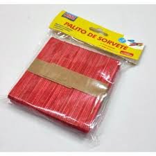 PALITO DE SORVETE VERMELHO C/100UN KAZ